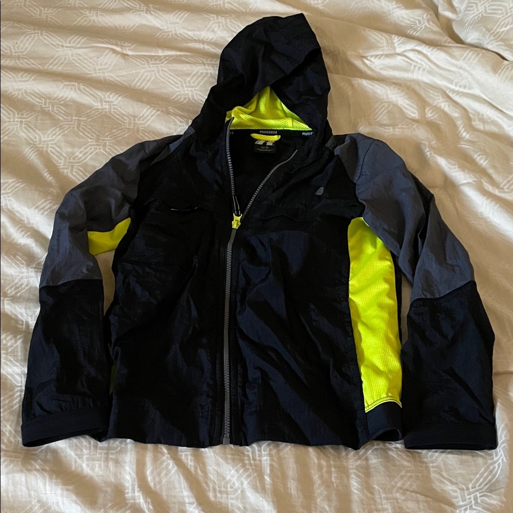 Russell Athletic Black and Neon Yellow Jacket